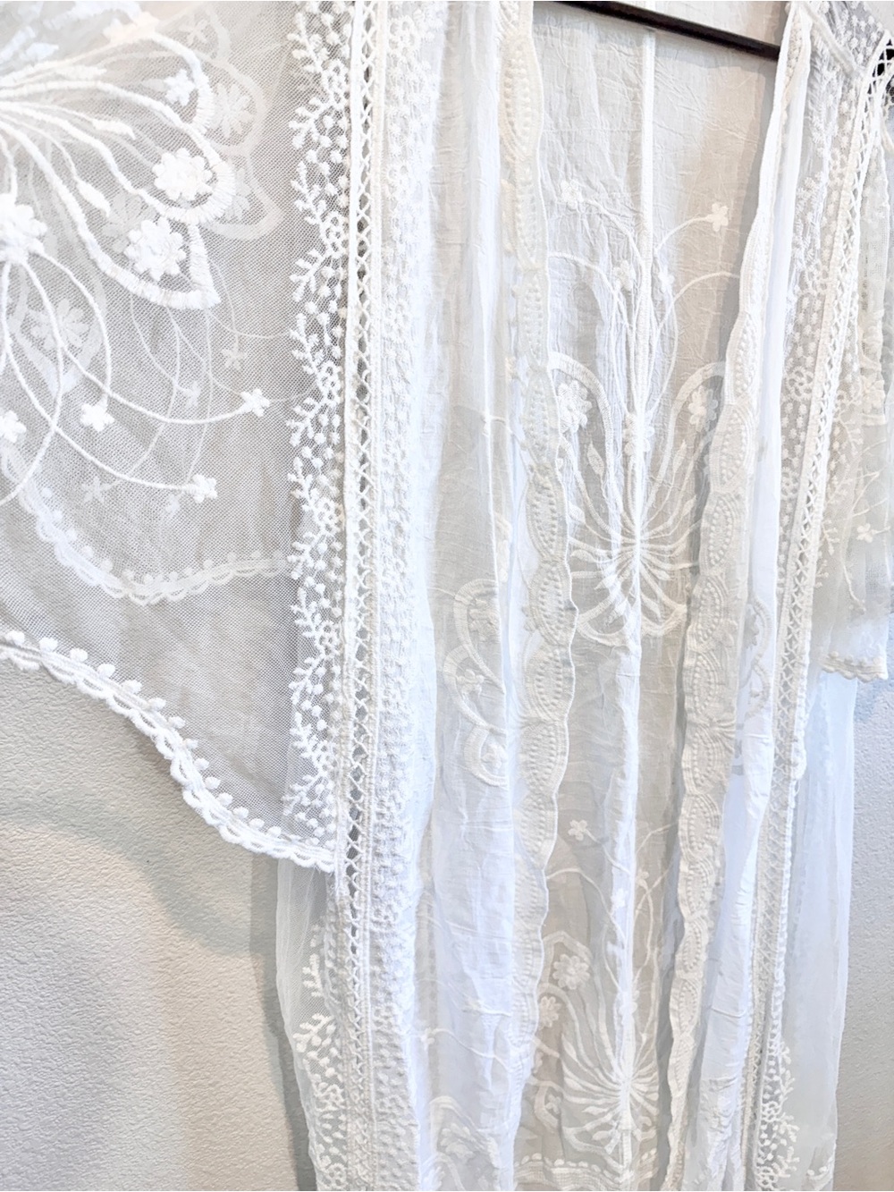 Kindred Lace Kimono Duster Boho Festival Sheer Embroidered Cottagecore 2X C65 - Picture 5 of 10